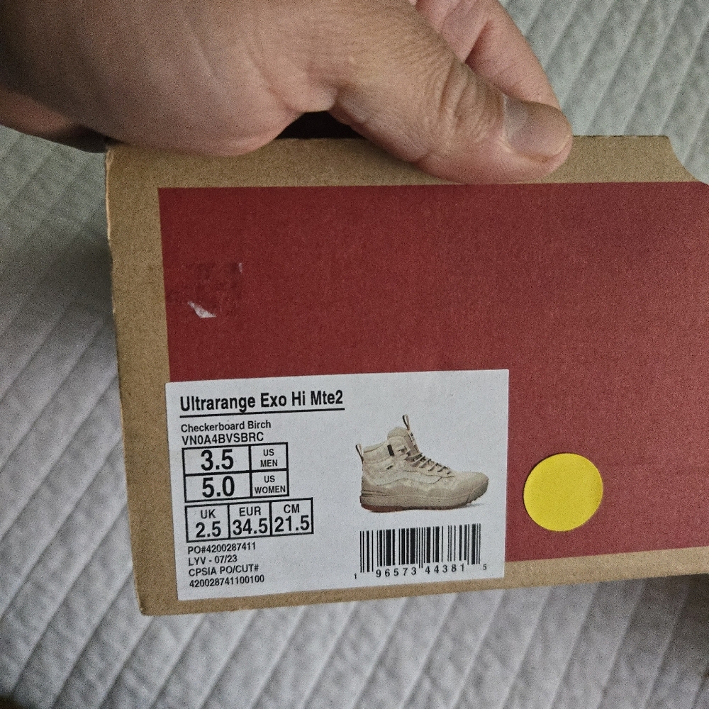 Vans Ultrarange Exo Hi Mte 2 Women Size 5 Checkerboard Birch Tan 012026 - Picture 10 of 10